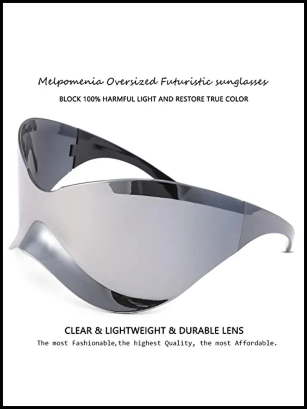 Oversized Futuristic Wrap Around Sunglasses UV Protection Butterfly Shield